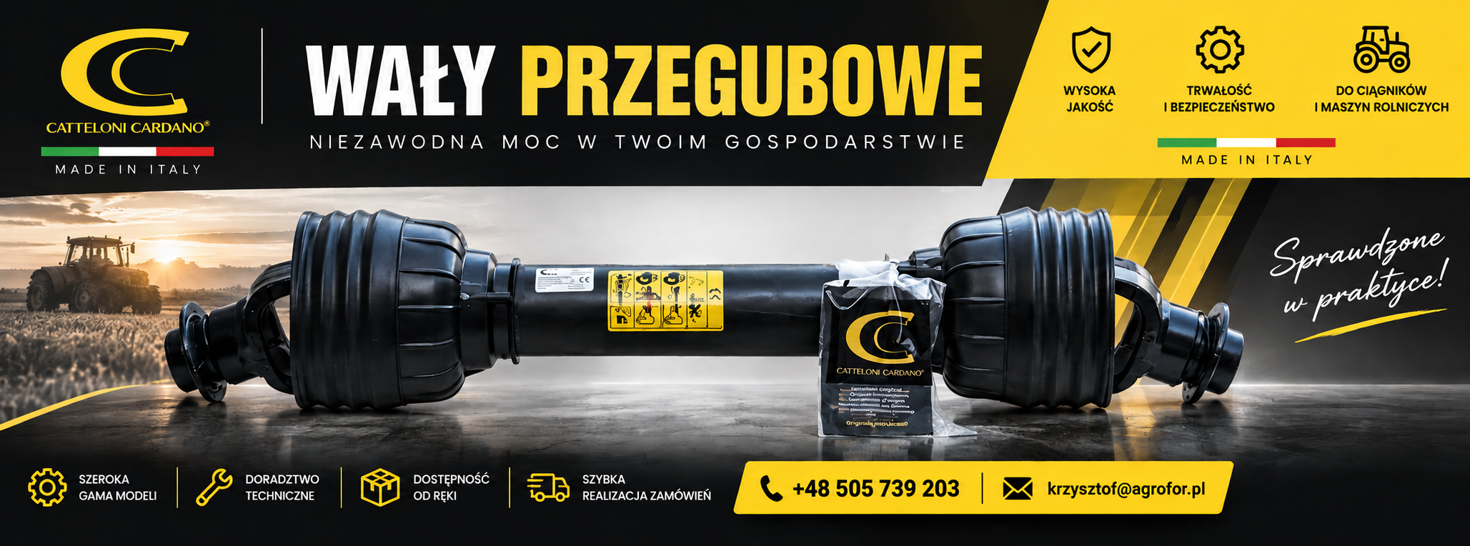Wały przegubowe Catteloni Cardano do ciągników i maszyn rolniczych